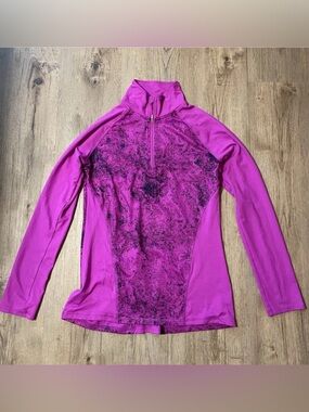Champion Women's Magenta Long-Sleeve Quarter-Zip Top